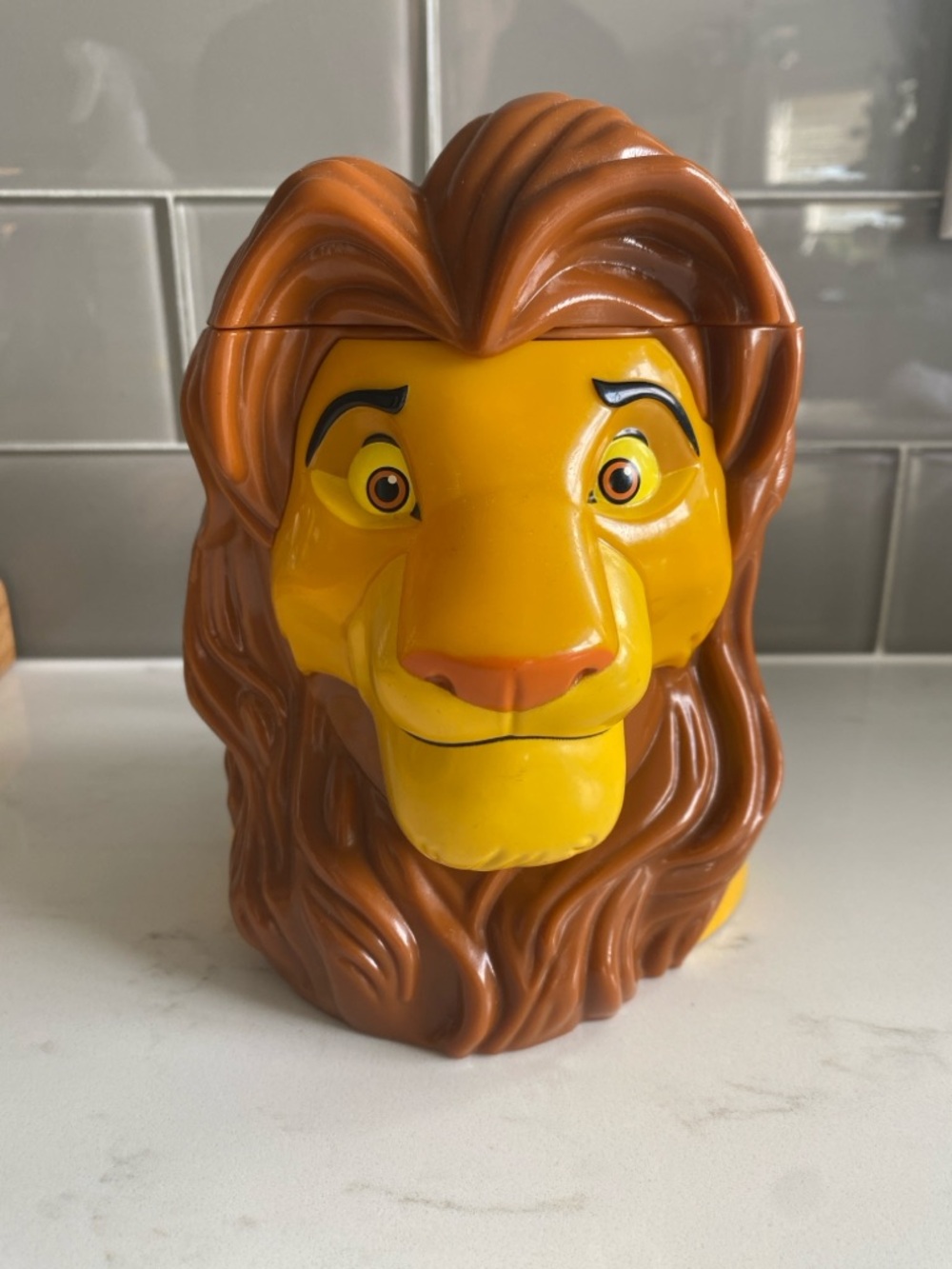 Vintage 1998 Disney on Ice Souvenir Simba Lion King Flip Top Mug
